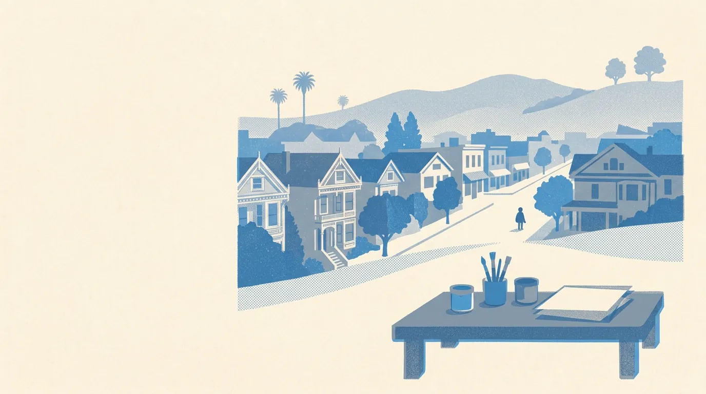 Illustration of kids art studios in Berkeley