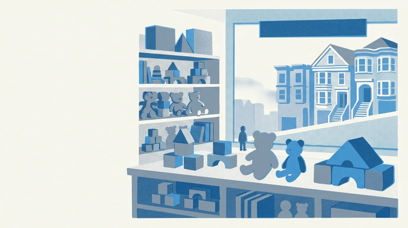 Illustration of toy stores in San Francisco
