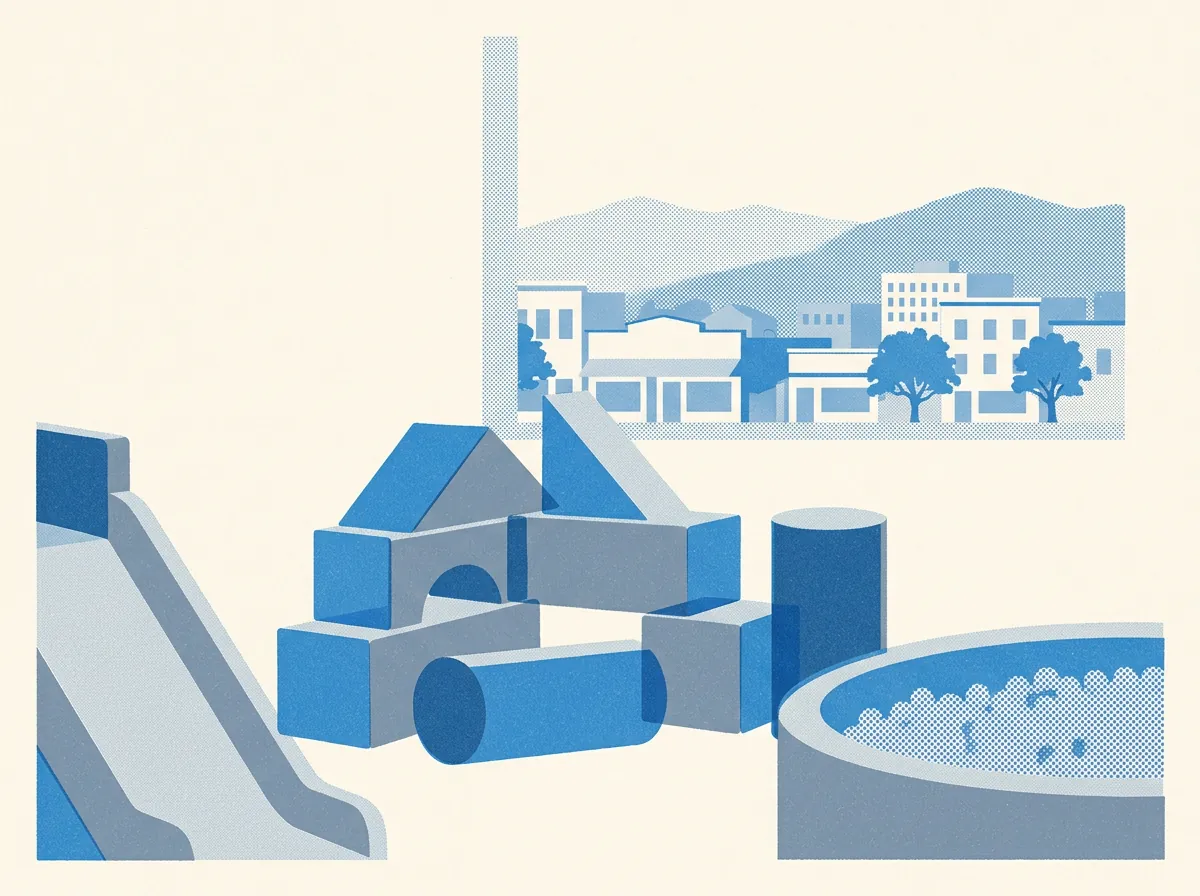 Illustration of indoor play spaces in Oakland