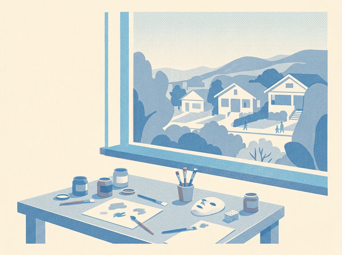 Illustration of kids art studios in Berkeley