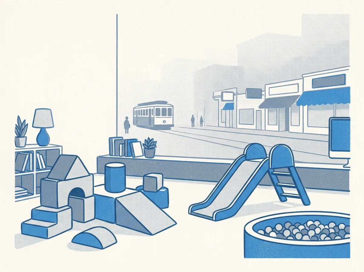Illustration of indoor play spaces in Ocean Avenue