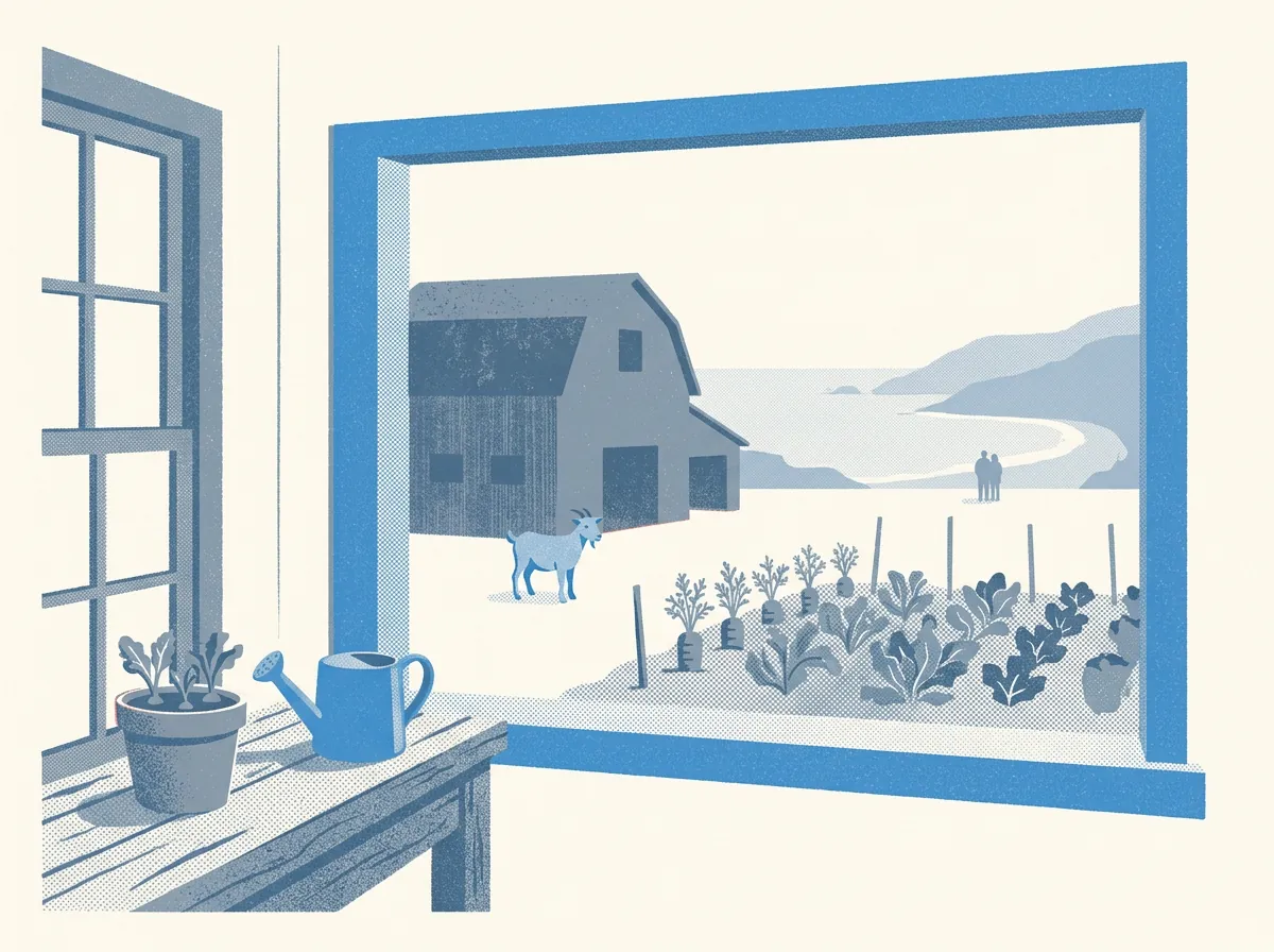 Illustration of farm education in Muir Beach