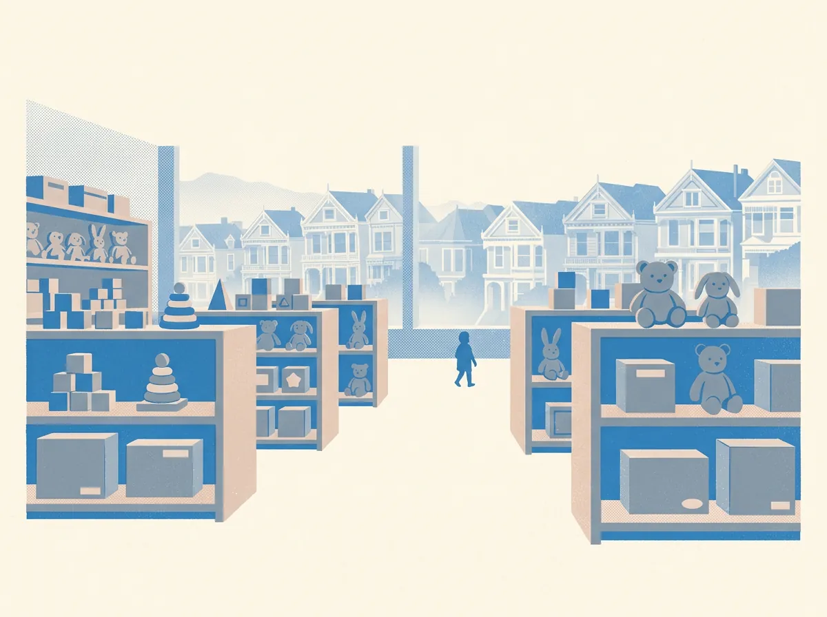 Illustration of toy stores in Inner Richmond
